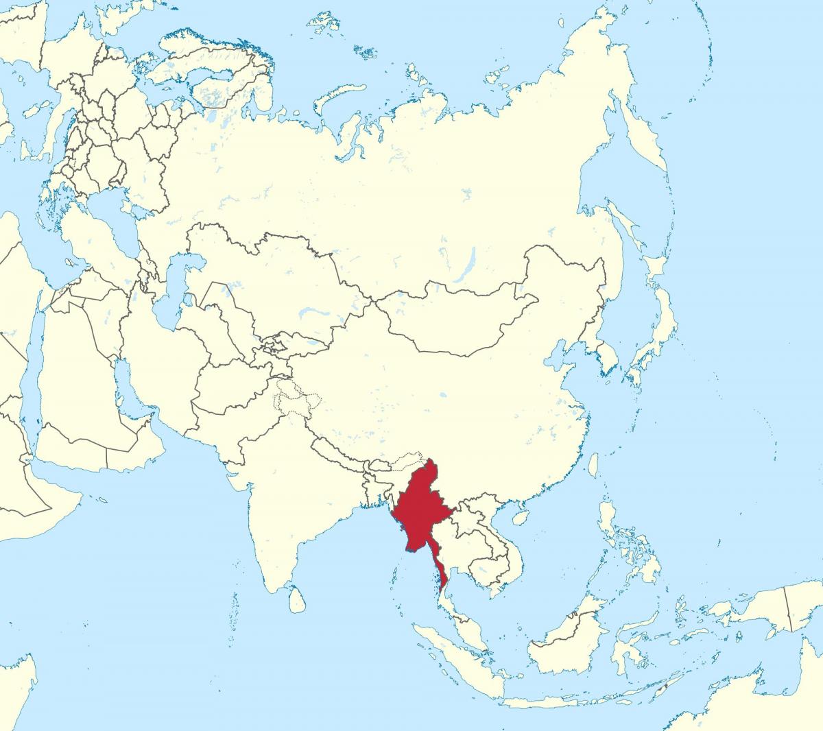 verdenskart Myanmar-Burma