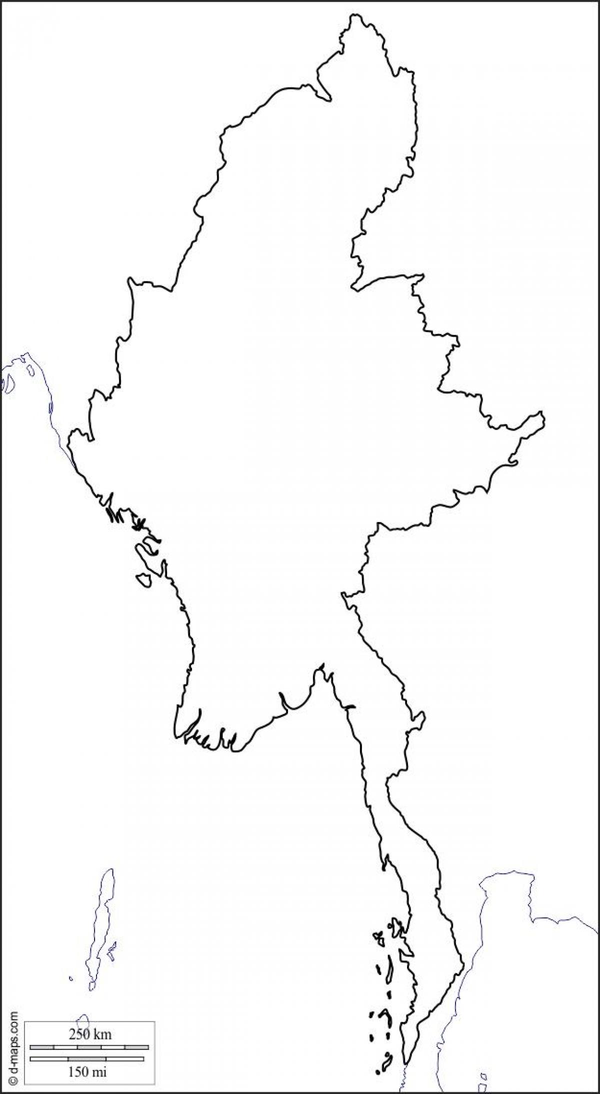 Kart over Myanmar or