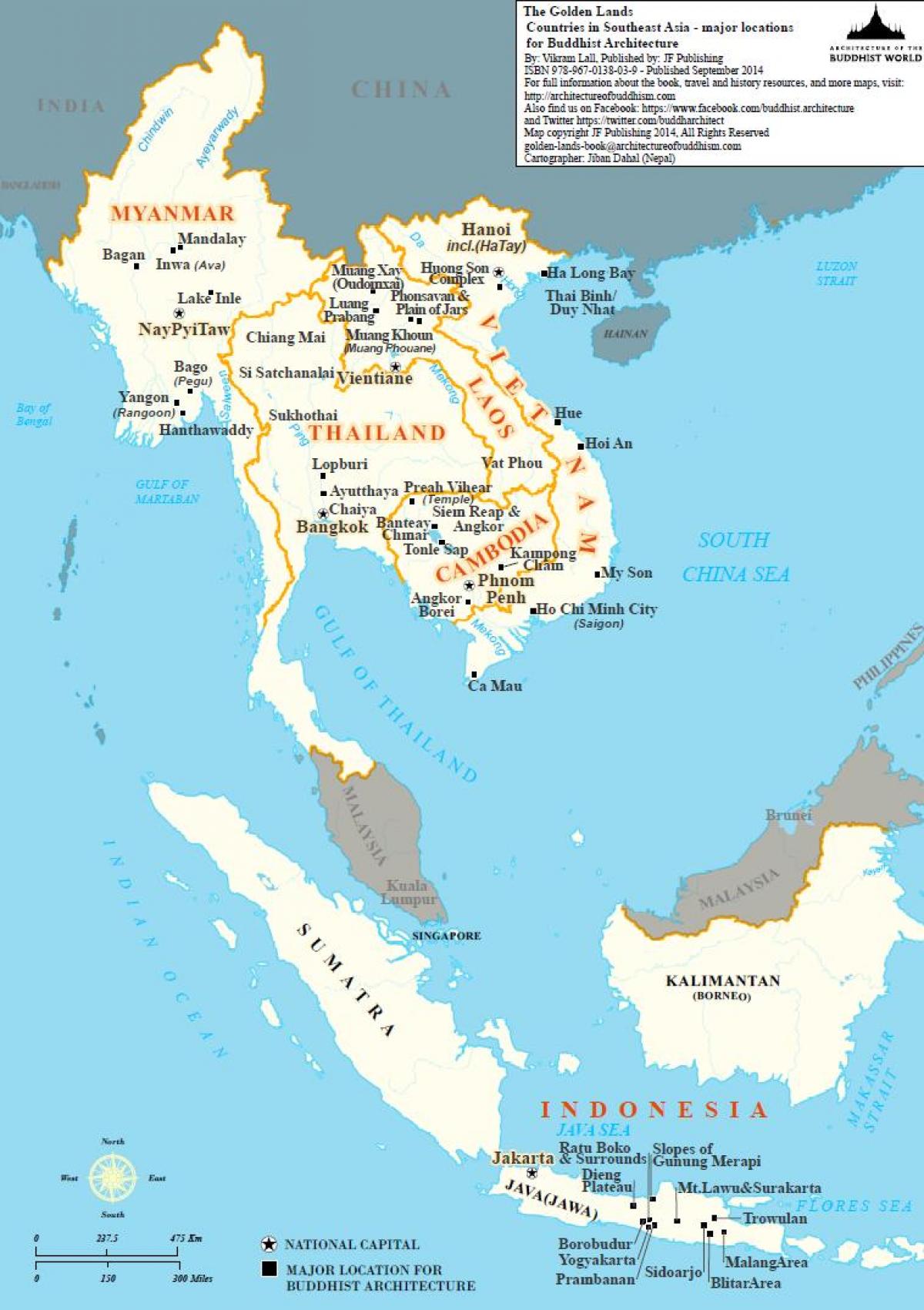 Kart over Myanmar sørøst-asia