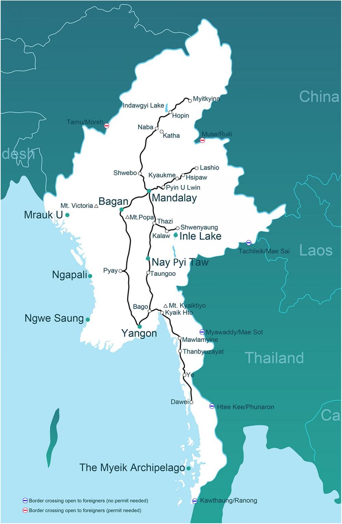ett kart Myanmar