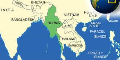 Burma eller Myanmar kart