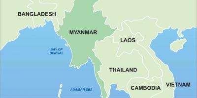 Myanmar på kartet av asia